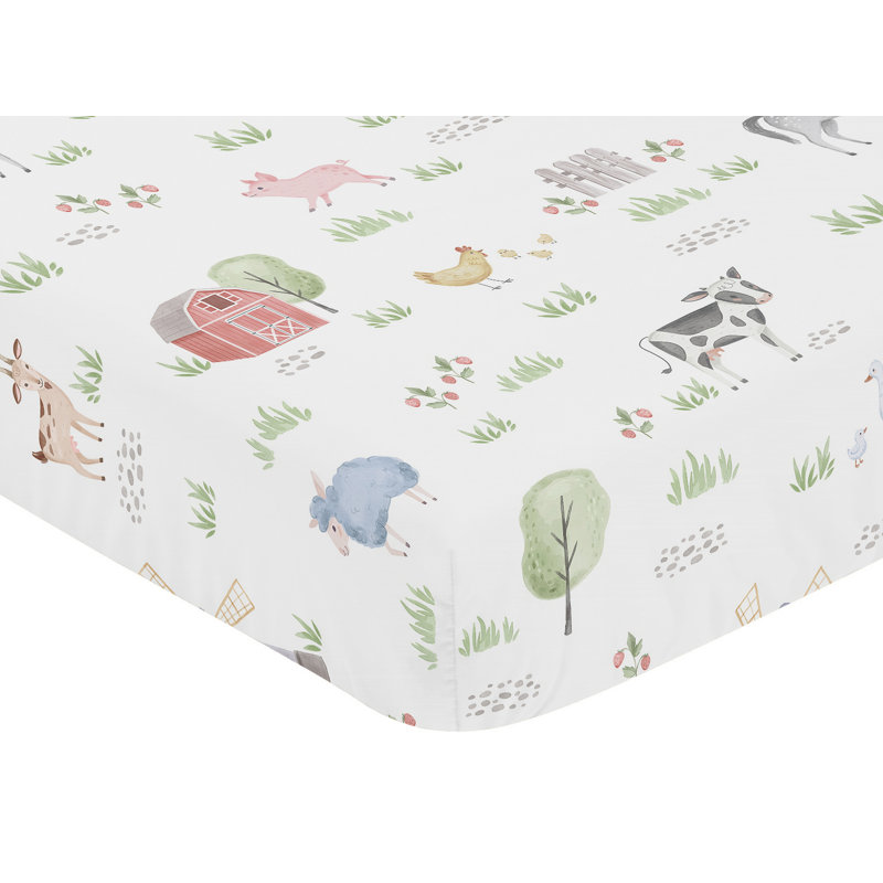 Sweet Jojo Designs Farm Animals Fitted Crib Sheet & Reviews Wayfair